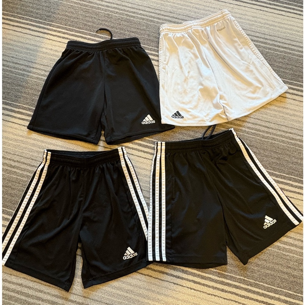 Bundle of 4 pairs of boys Adidas soccer shorts